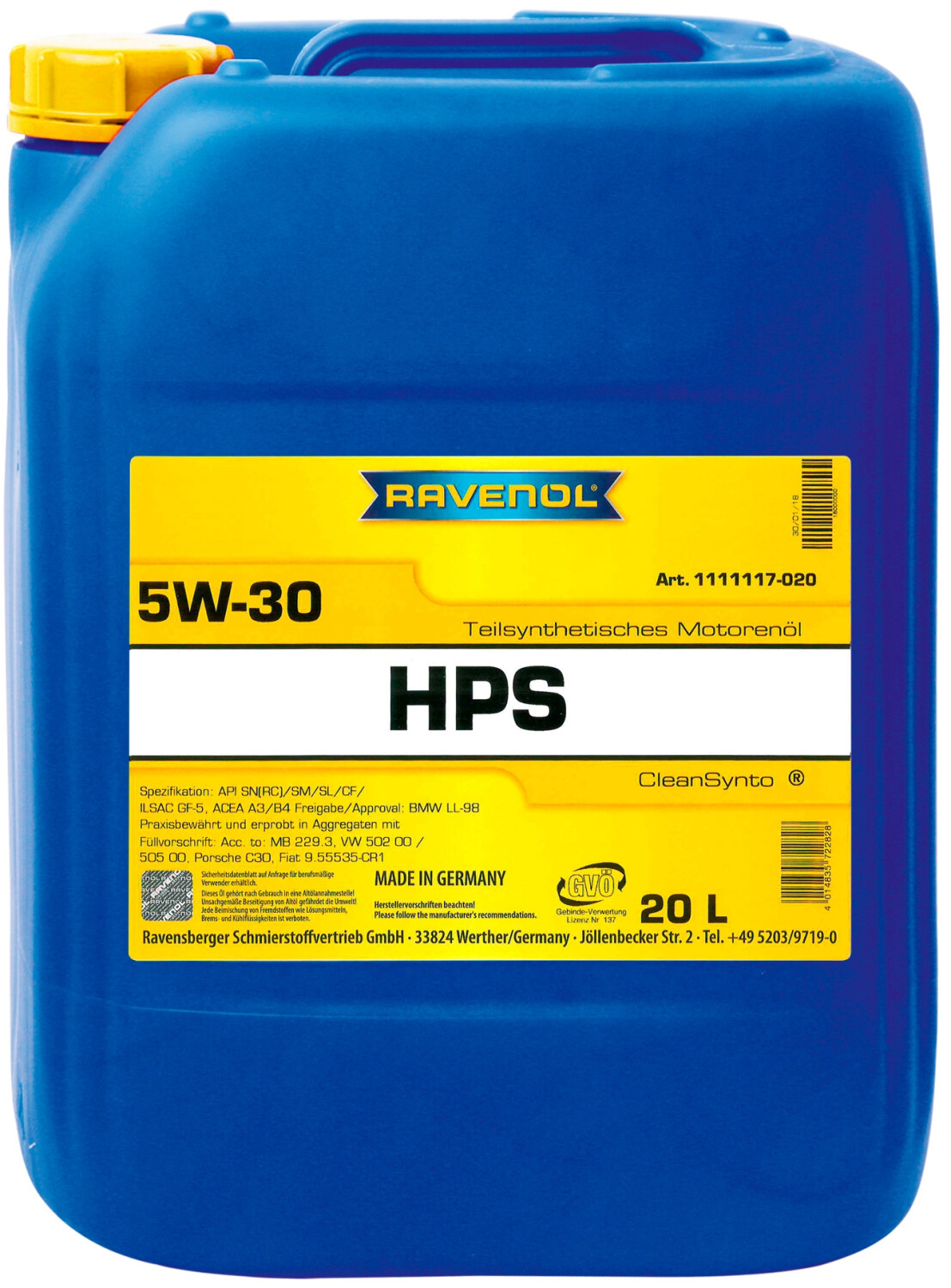 Ravenol Hypersynth HPS SAE 5W-30 (20 l)