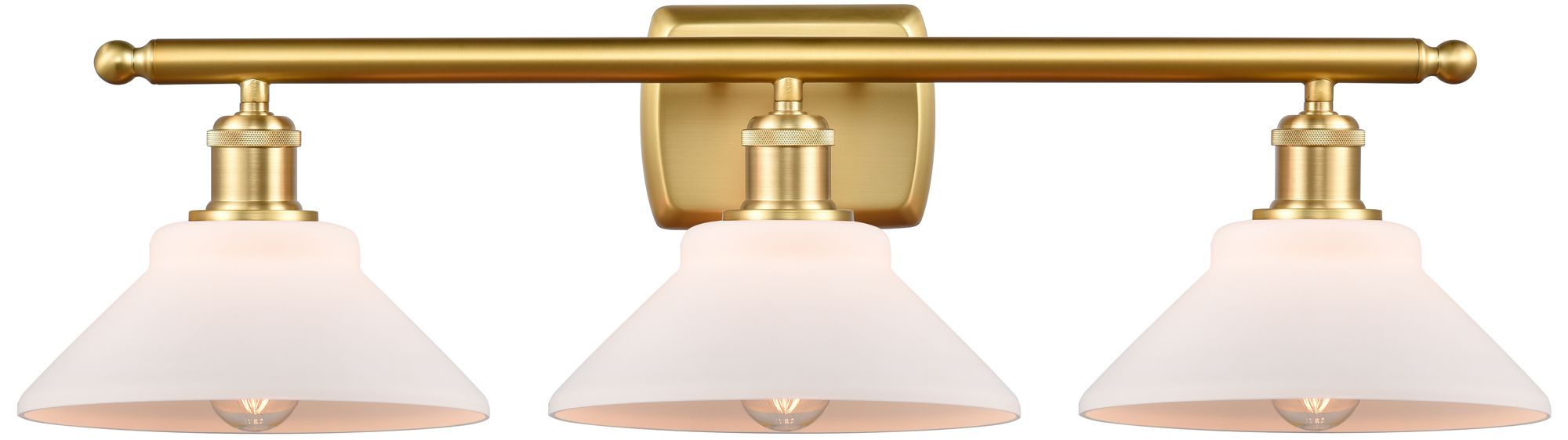 Orwell 26" 3-Light Satin Gold Bath Light w/ Matte White Shade