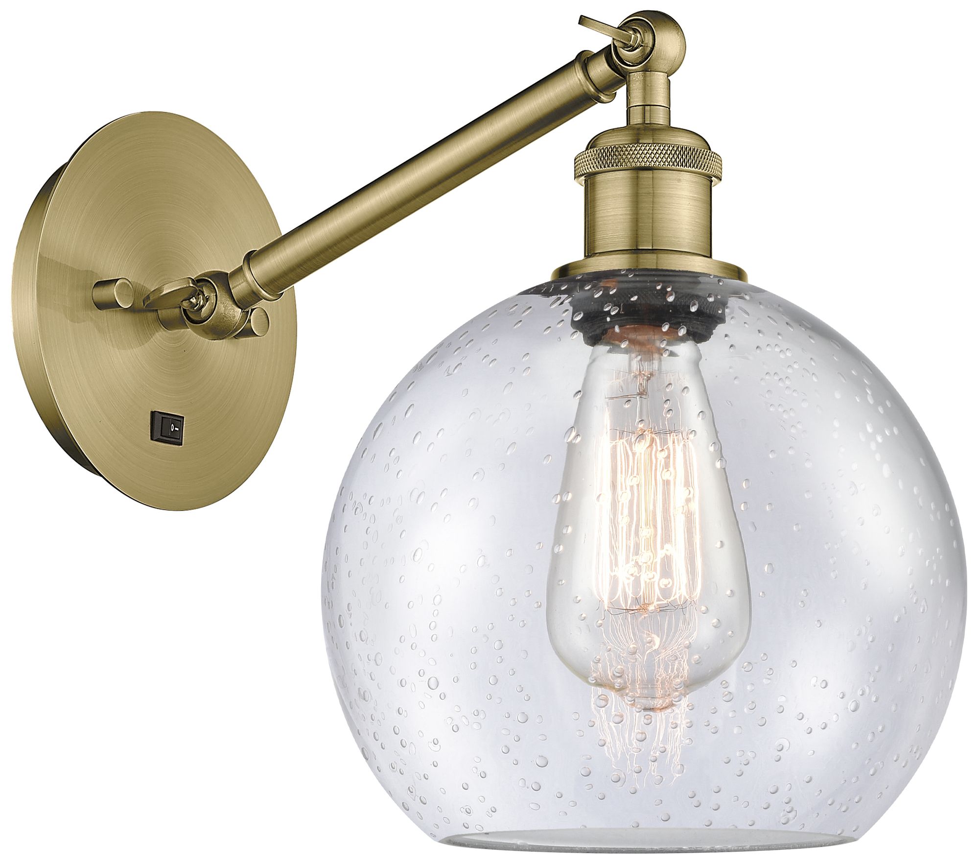 Ballston Athens 8" LED Sconce - Brass Finish - Seedy Shade