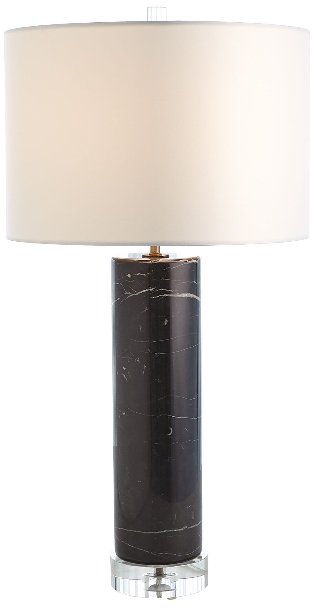 Marble Cylinder Table Lamp-Black