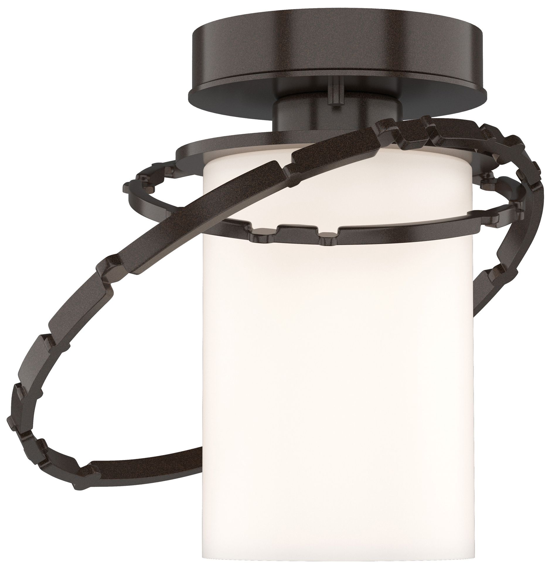 Olympus Coastal Bronze Outdoor Semi-Flush With Opal Glass