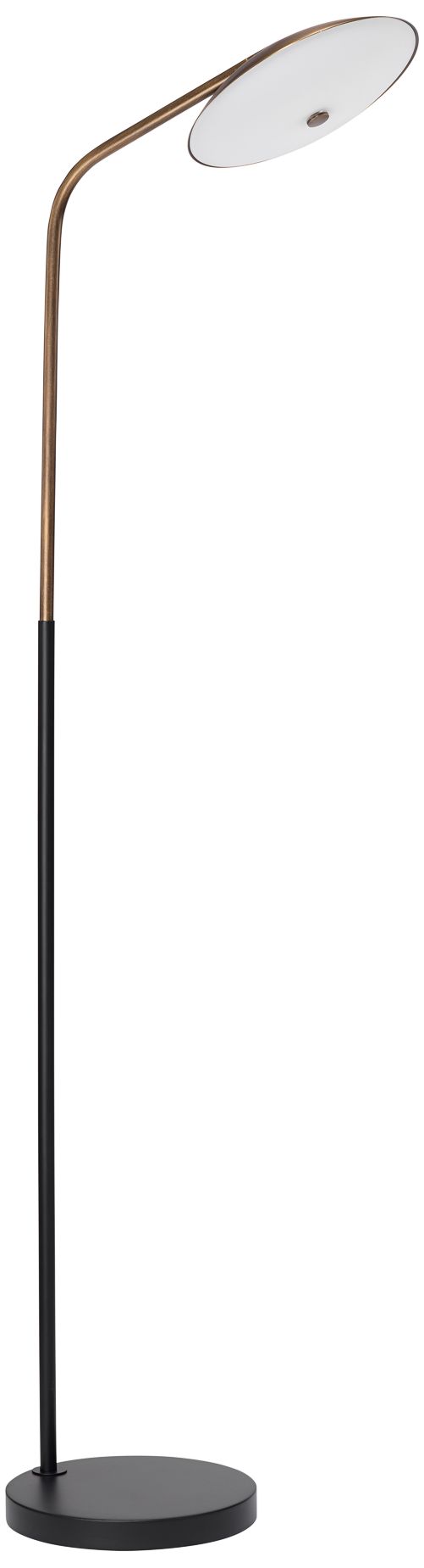 Jamie Young Marvin Brushed Brass Matte Black LED Floor Lamp