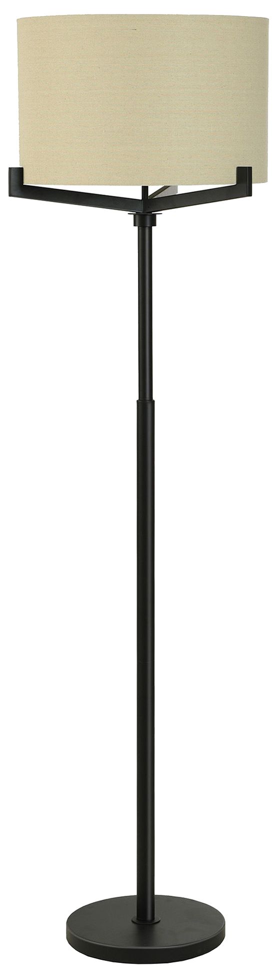 63" High Brushed Black Multi Arm Industrial Floor Lamp