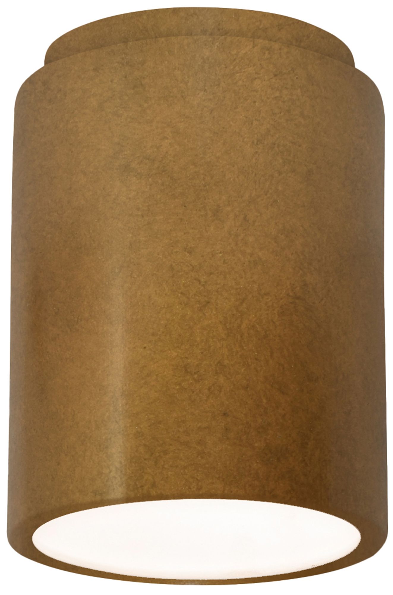 Radiance 6.5" Ceramic Cylinder Gold Outdoor Flush-Mount