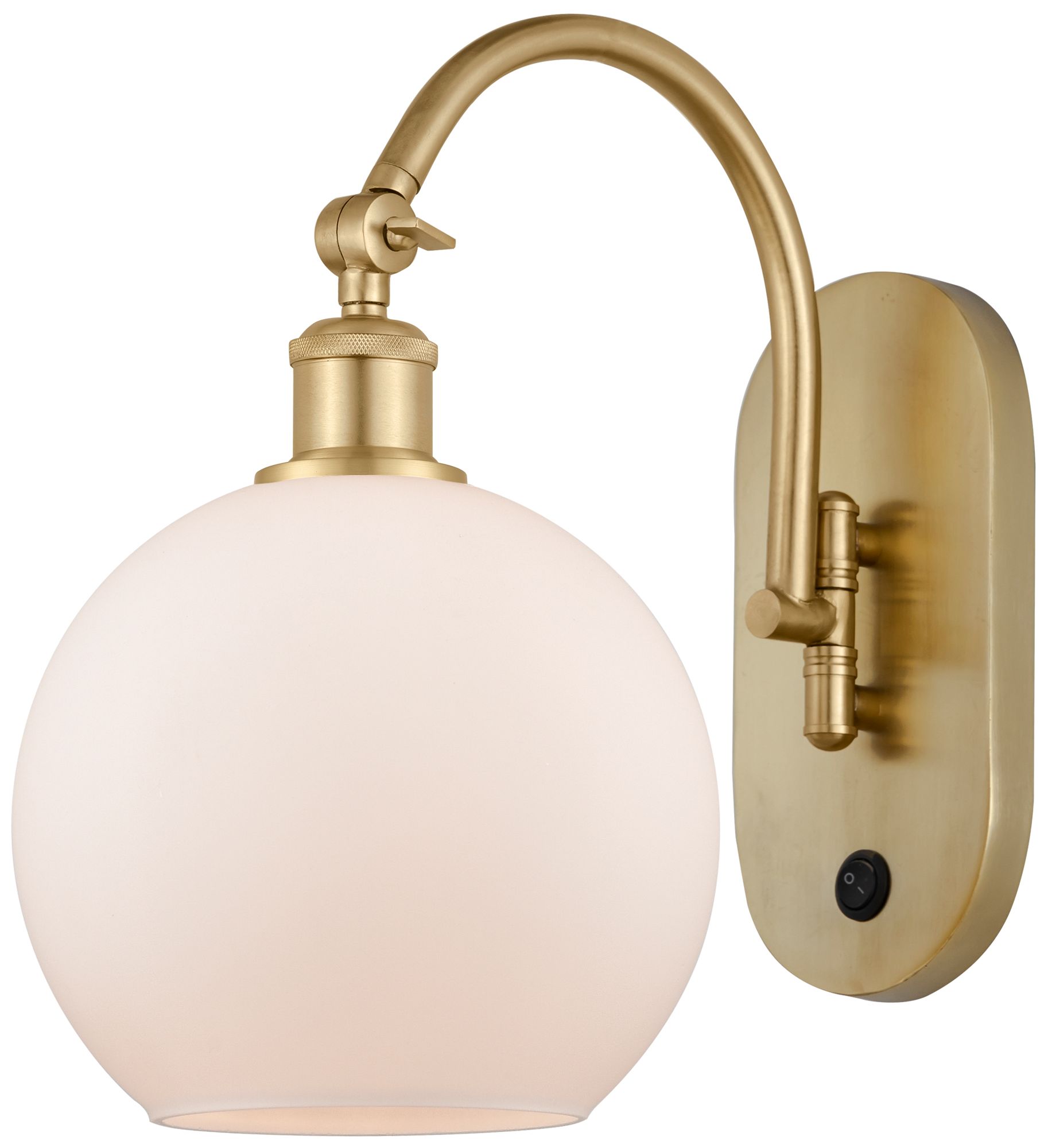 Ballston Athens 8" LED Sconce - Gold Finish - Matte White Shade