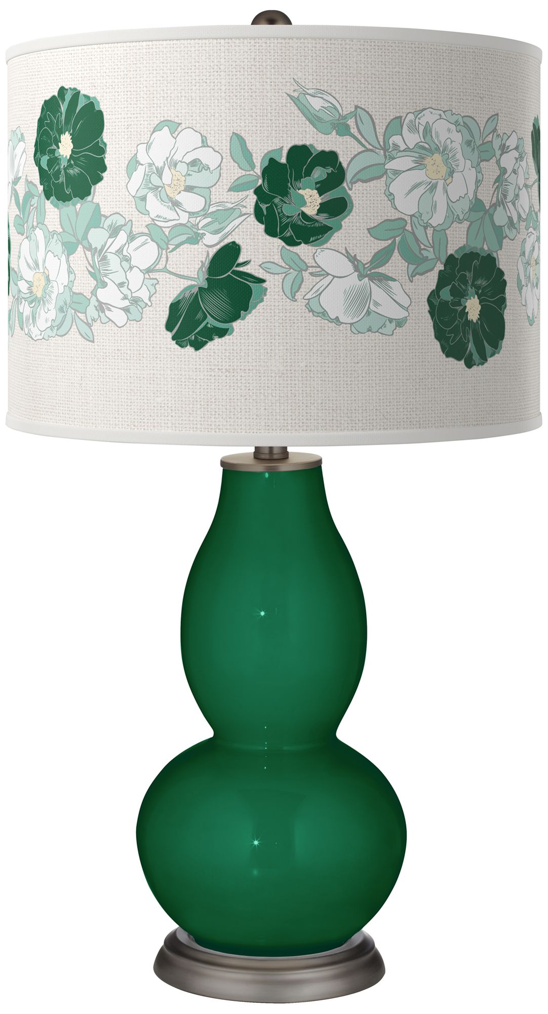 Greens Rose Bouquet Double Gourd Table Lamp