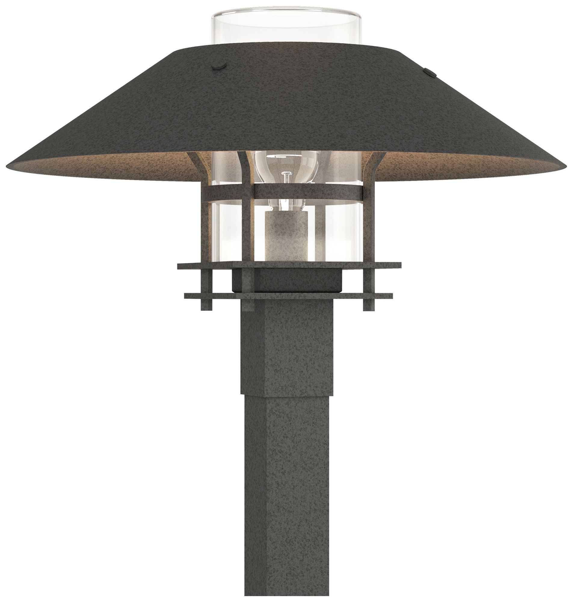 Henry 15.8"H Iron Accented Iron Outdoor Post Light w/ Clear Shade