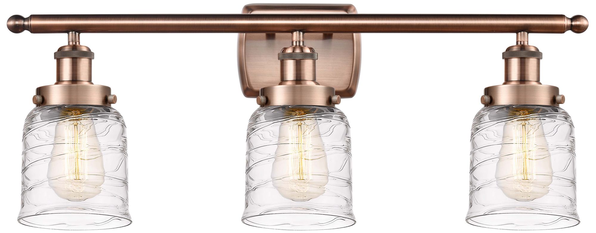 Ballston Urban Bell 3 Light 26" LED Bath Light - Copper - Deco Swirl S