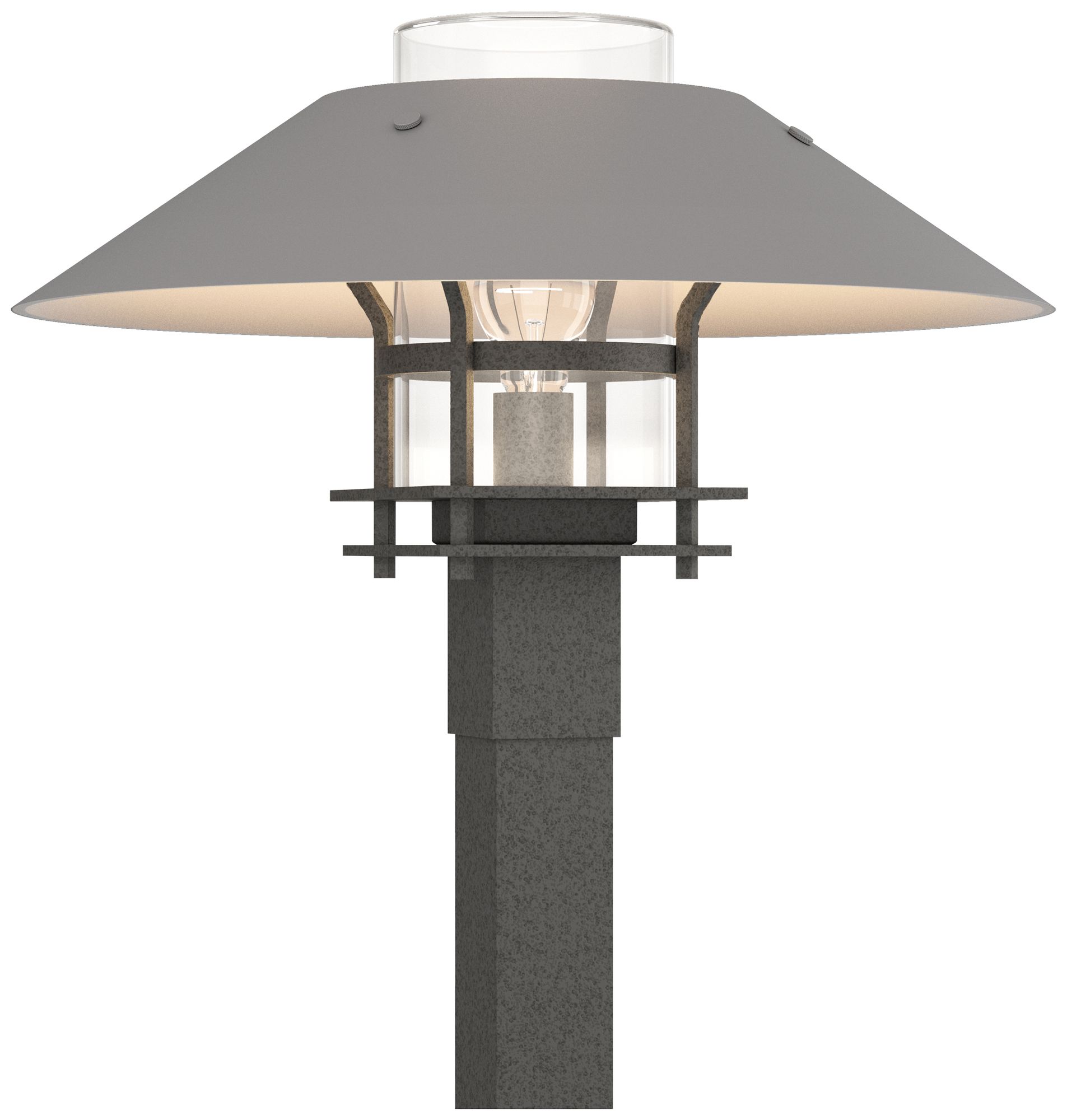 Henry 15.8"H Steel Accented Iron Outdoor Post Light w/ Clear Shade