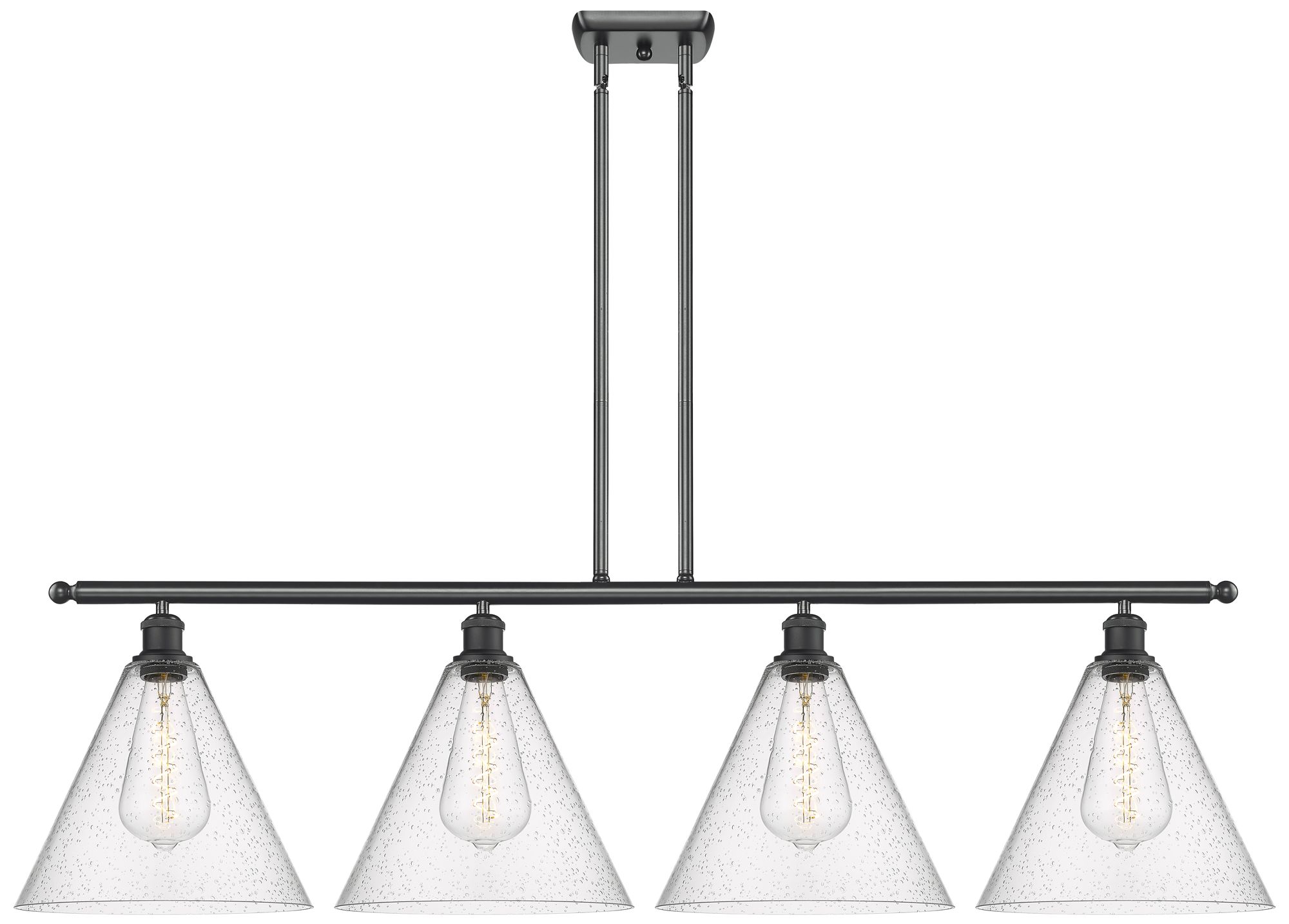 Berkshire 4 Light 50" Island Light - Matte Black  - Seedy Shade