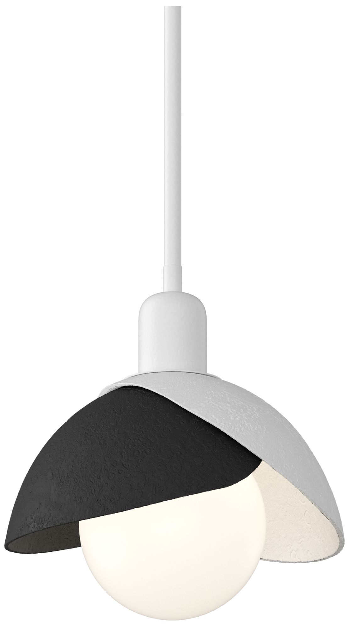 Brooklyn 9.4" Wide Black Accented White Mini Pendant With Double Shade