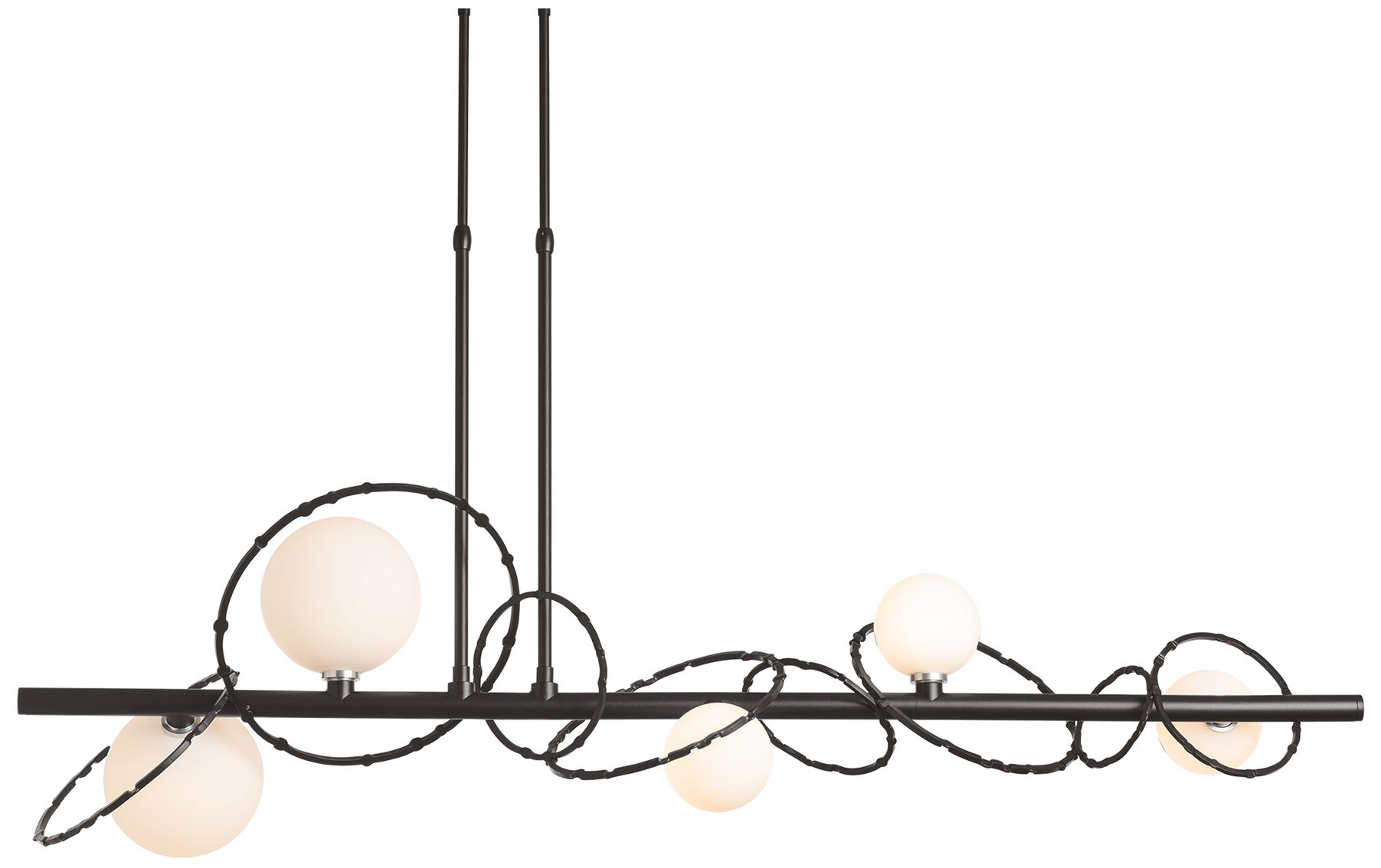 Olympus Linear Pendant - Dark Smoke Finish - Opal - Short