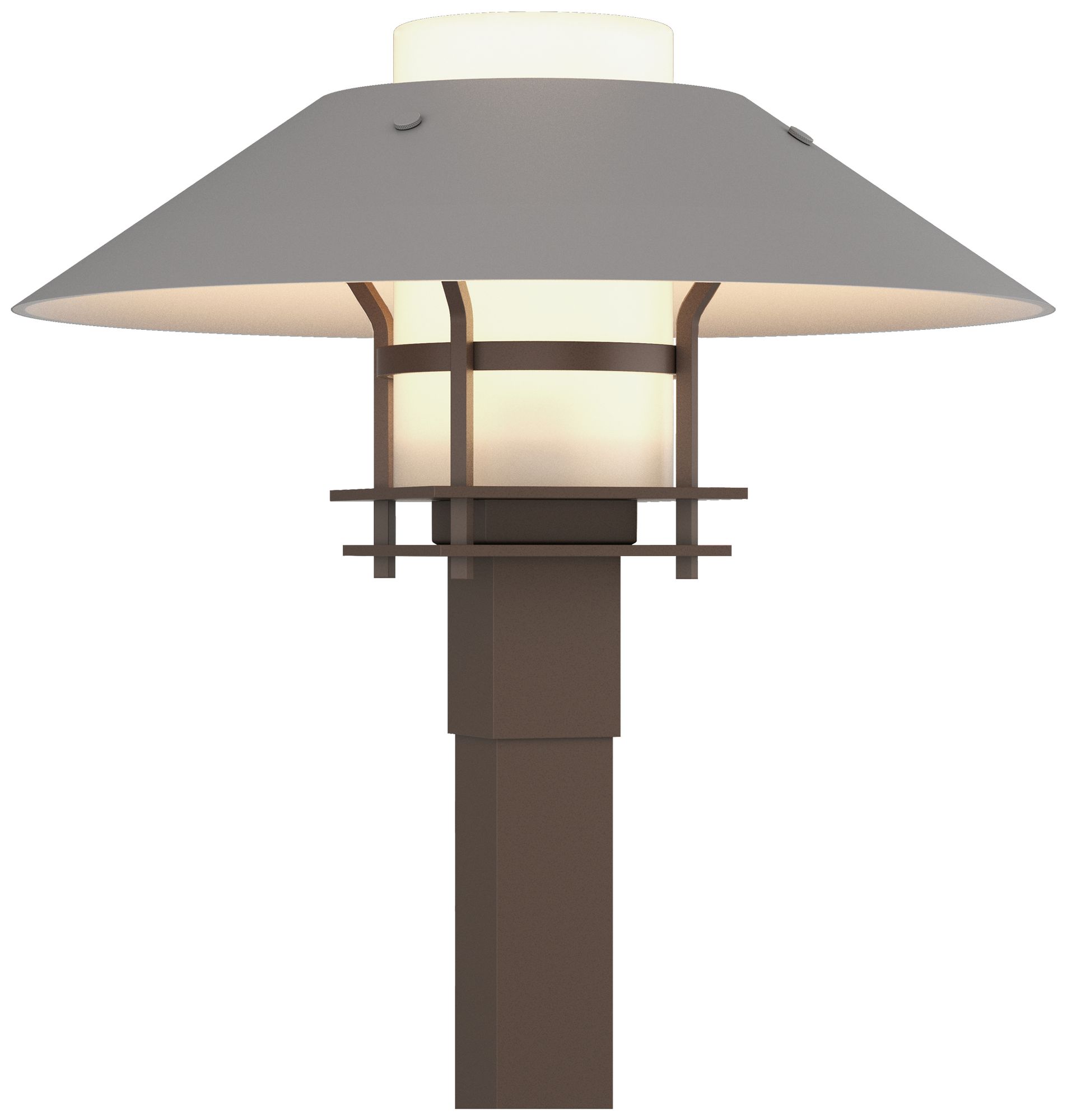 Henry 15.8"H Steel Accented Bronze Outdoor Post Light w/ Opal Shade