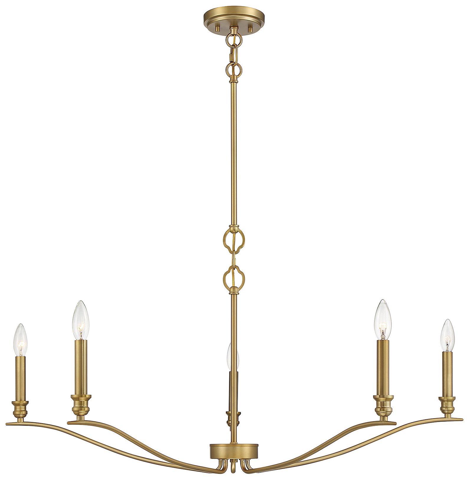 Savoy House Meridian 42" Wide Natural Brass 5-Light Chandelier