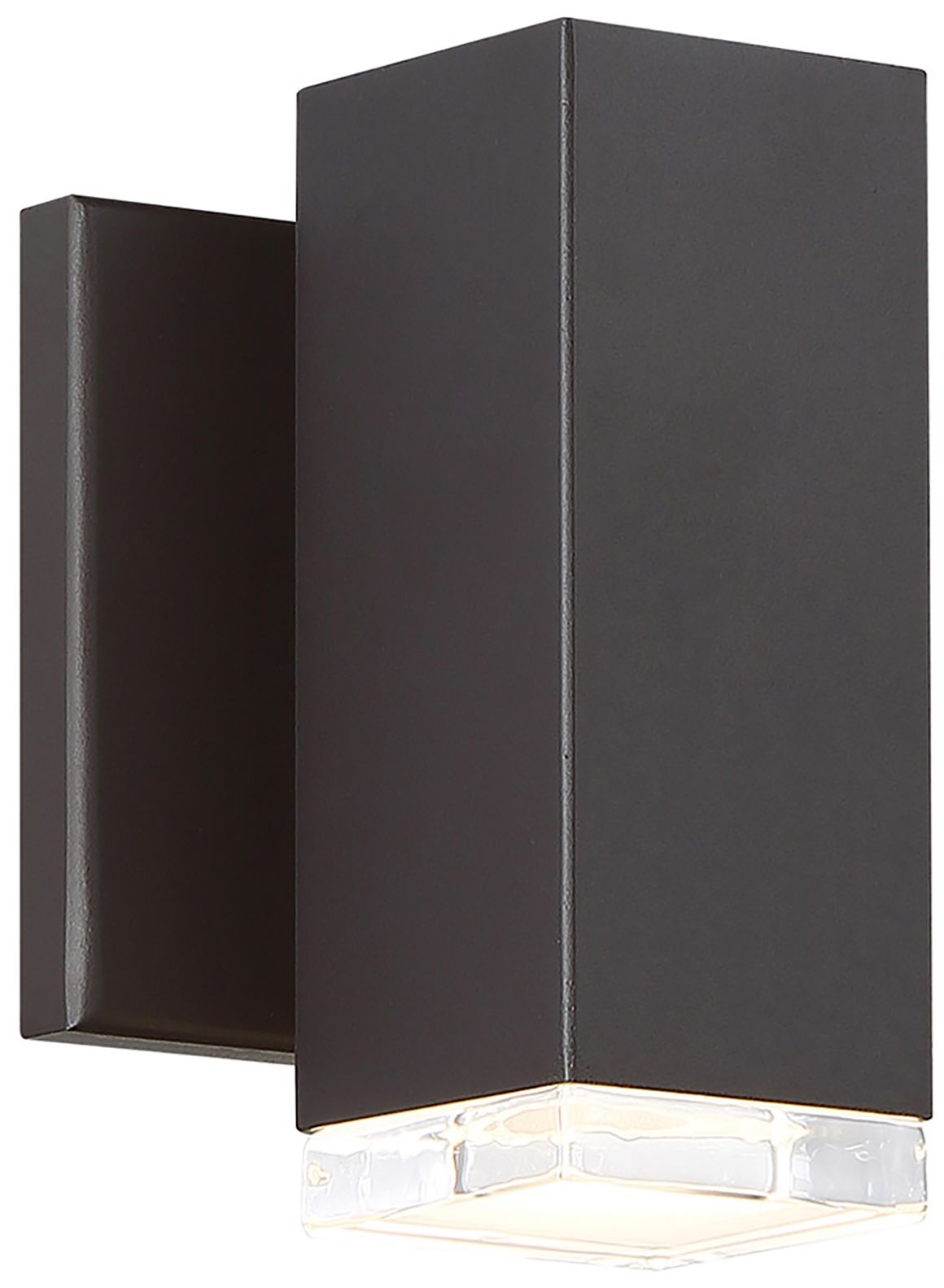 Block 6"H x 4.5"W 1-Light Outdoor Wall Light in Bronze