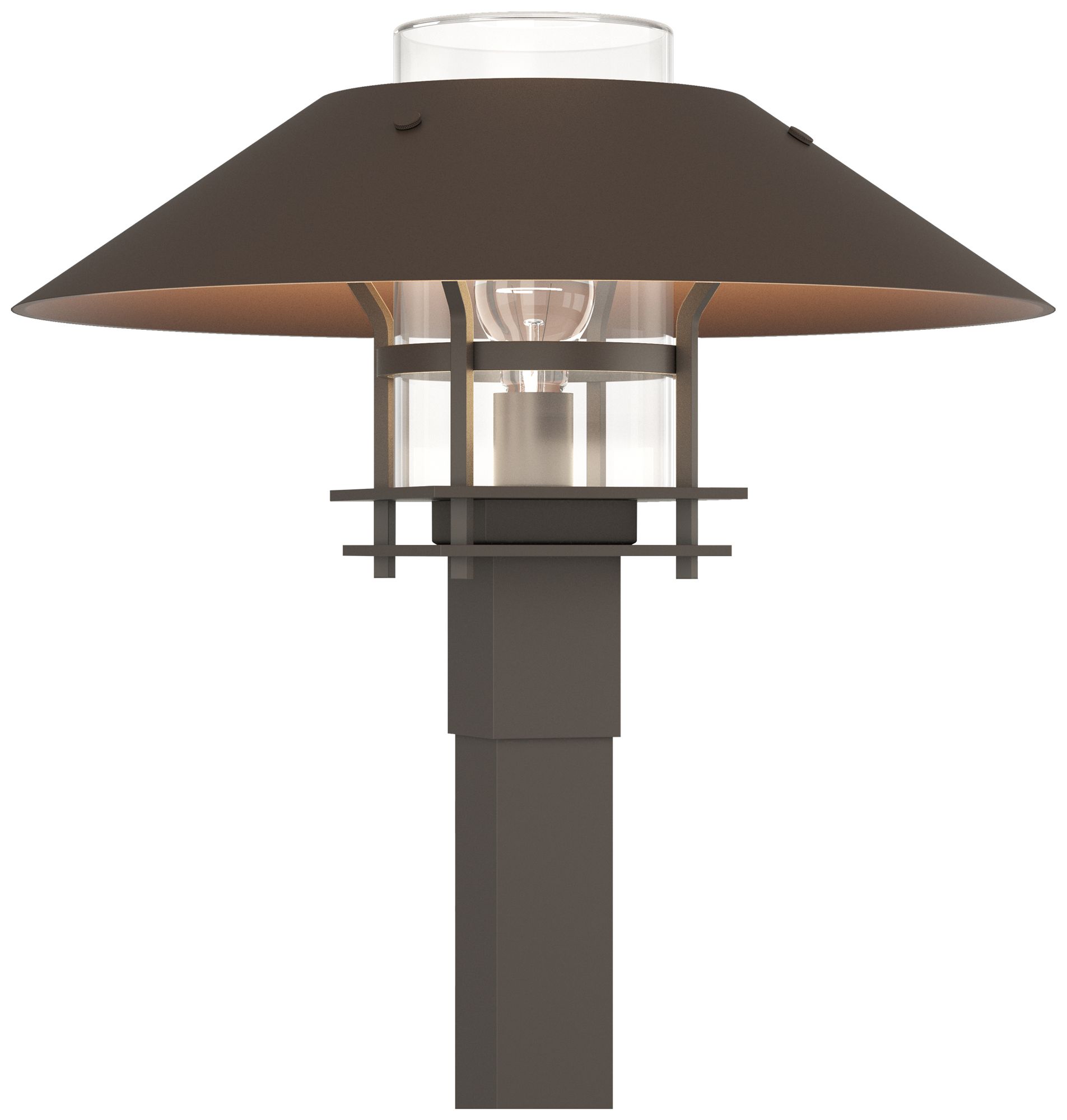 Henry 15.8"H Bronze Accented Smoke Outdoor Post Light w/ Clear Shade