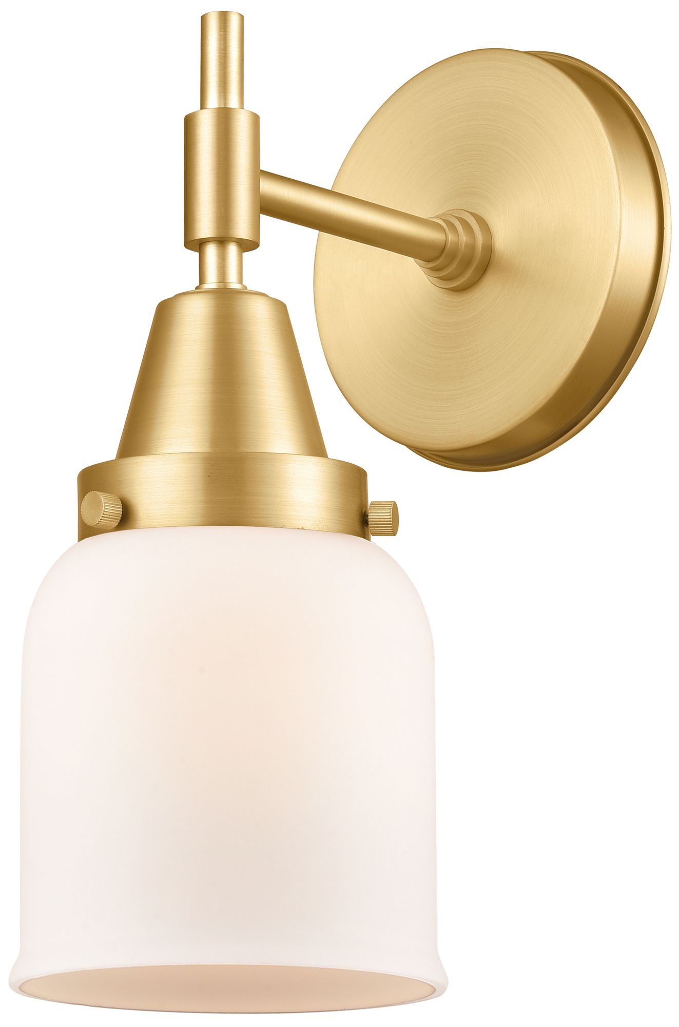 Caden 11" High Satin Gold Sconce w/ Matte White Shade