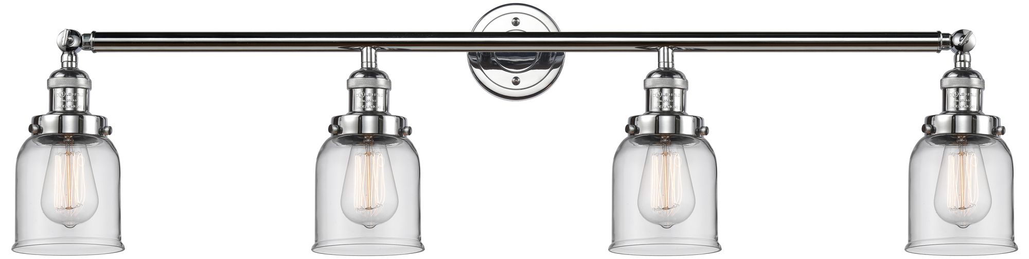 Bell 4 Light 42" Bath Light - Polished Chrome - Clear Shade