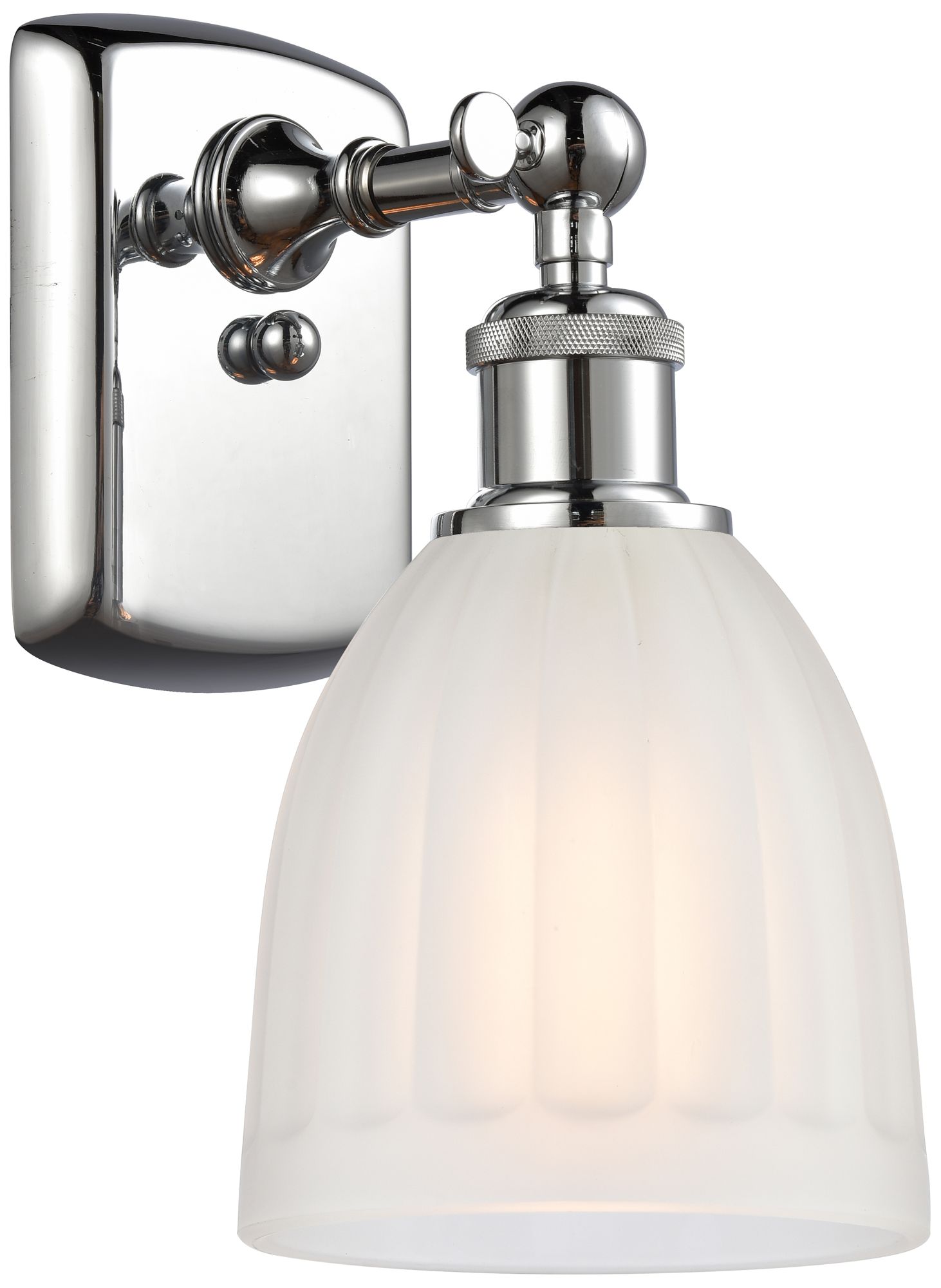 Brookfield 6" LED Sconce - Chrome Finish - White Shade