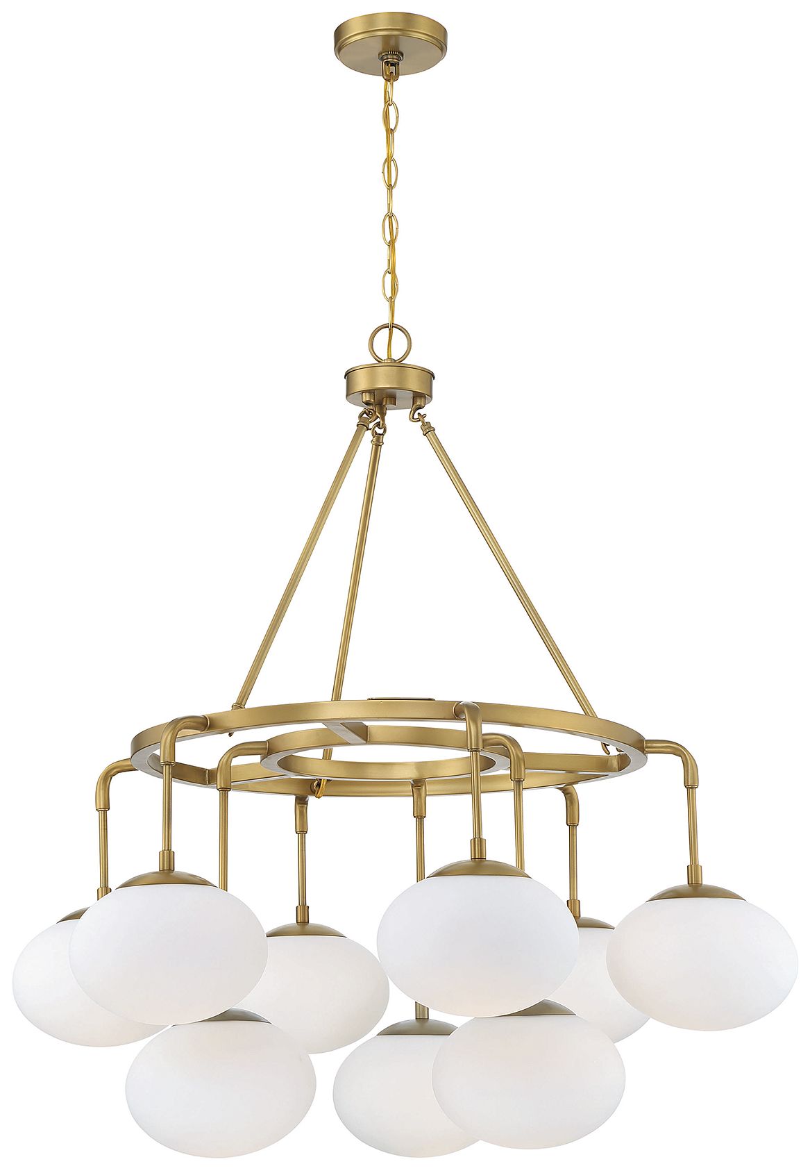 Savoy House Meridian 34" Wide Natural Brass 9-Light Chandelier