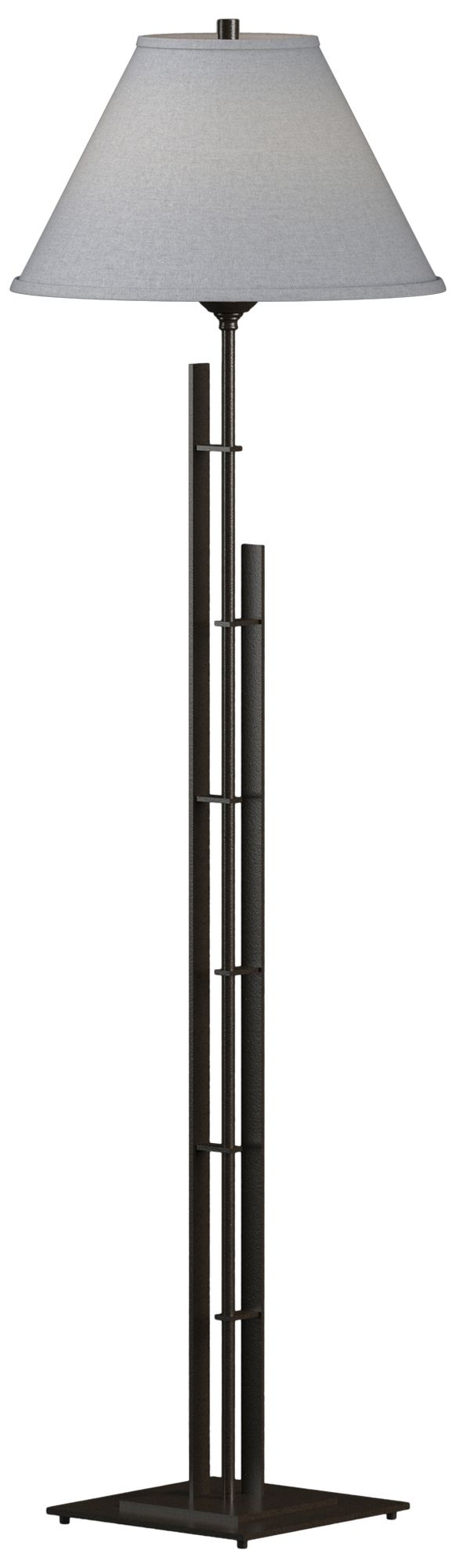 Metra 57.2"H Oil Rubbed Bronze Double Floor Lamp w/ Medium Grey Shade