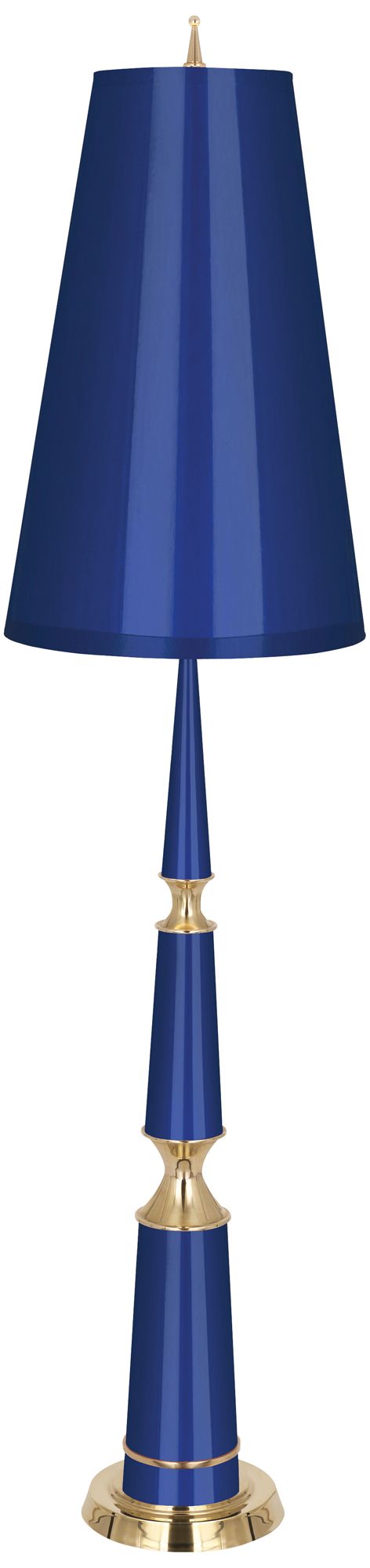 Jonathan Adler Versailles Floor Lamp  68" Navy Lacquer w/Brass