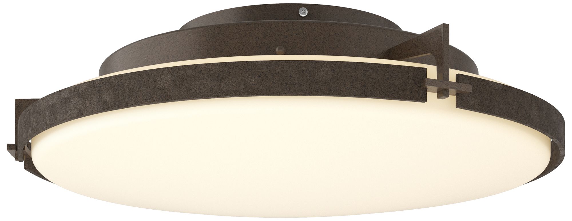 Metra 24.3" Wide Bronze Flush Mount With Opal Glass Shade