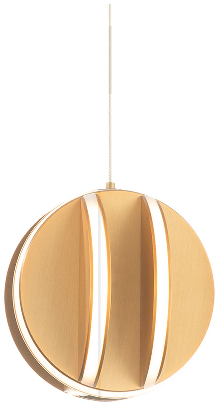 Carillion 6"H x 6"W 1-Light Mini Pendant in Aged Brass