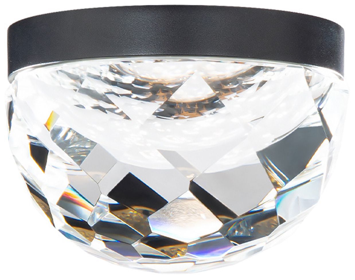 Modern Forms Cascade 6" Wide Black and Crystal LED Flush Mount Light