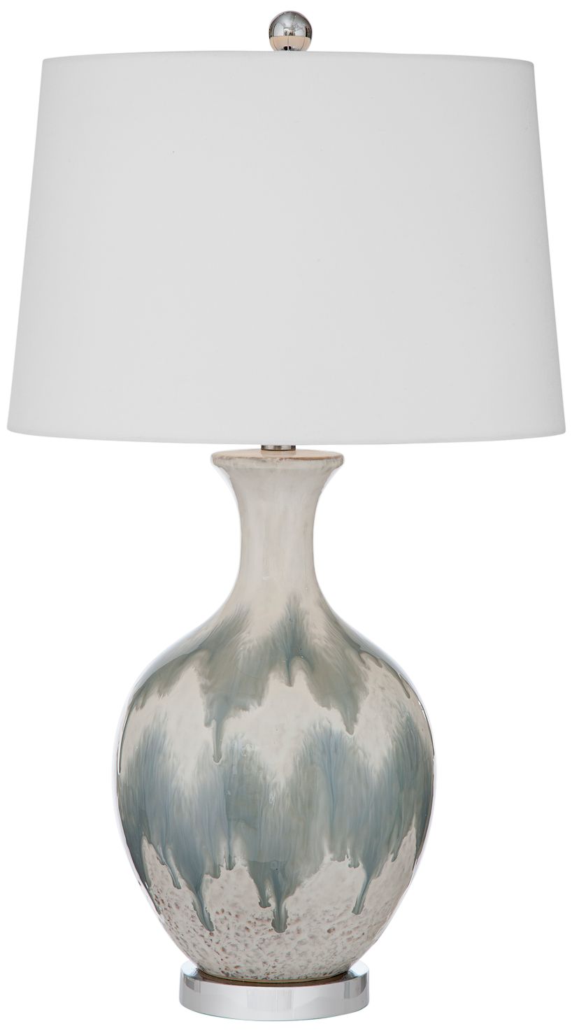 Briony Gray and White Glaze Ceramic Table Lamp