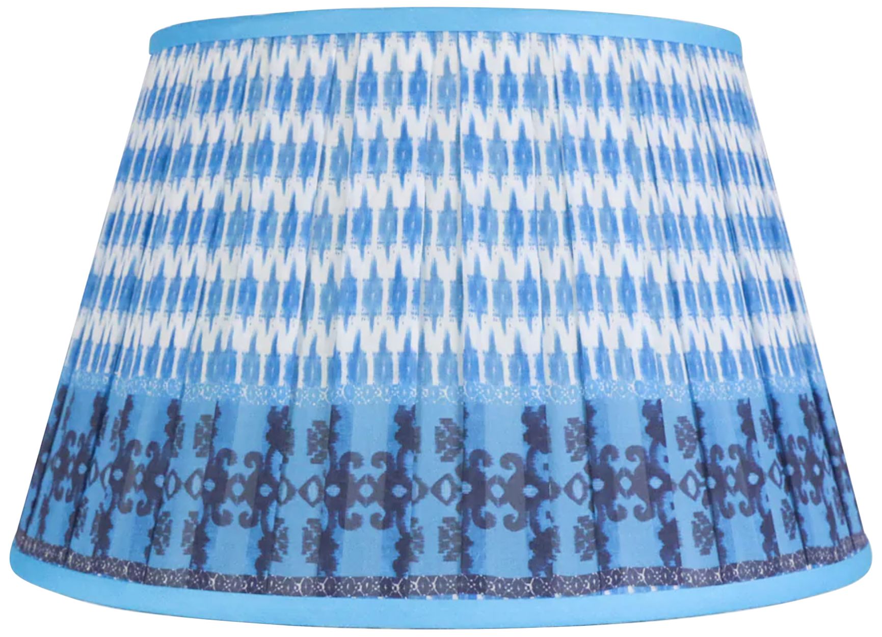 Navy and Turquoise Band Empire Lamp Shade 13x18x12 (Spider)