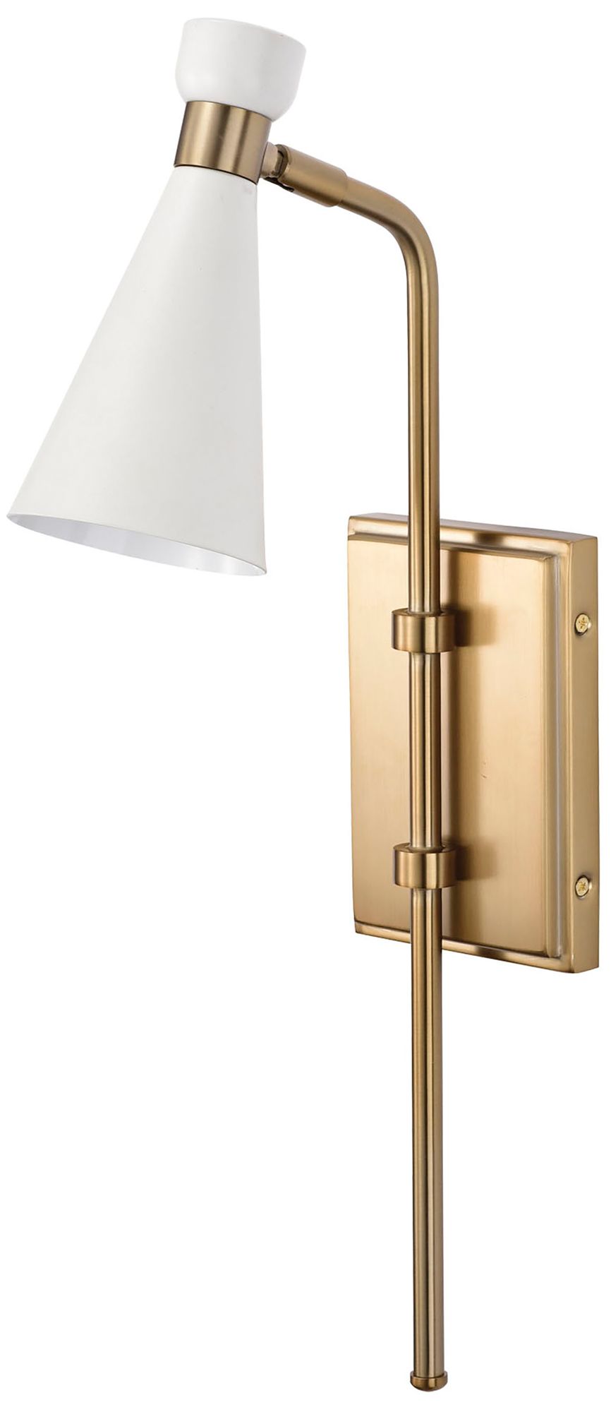 Prospect; 1 Light; Wall Sconce; Matte White with Burnished Brass