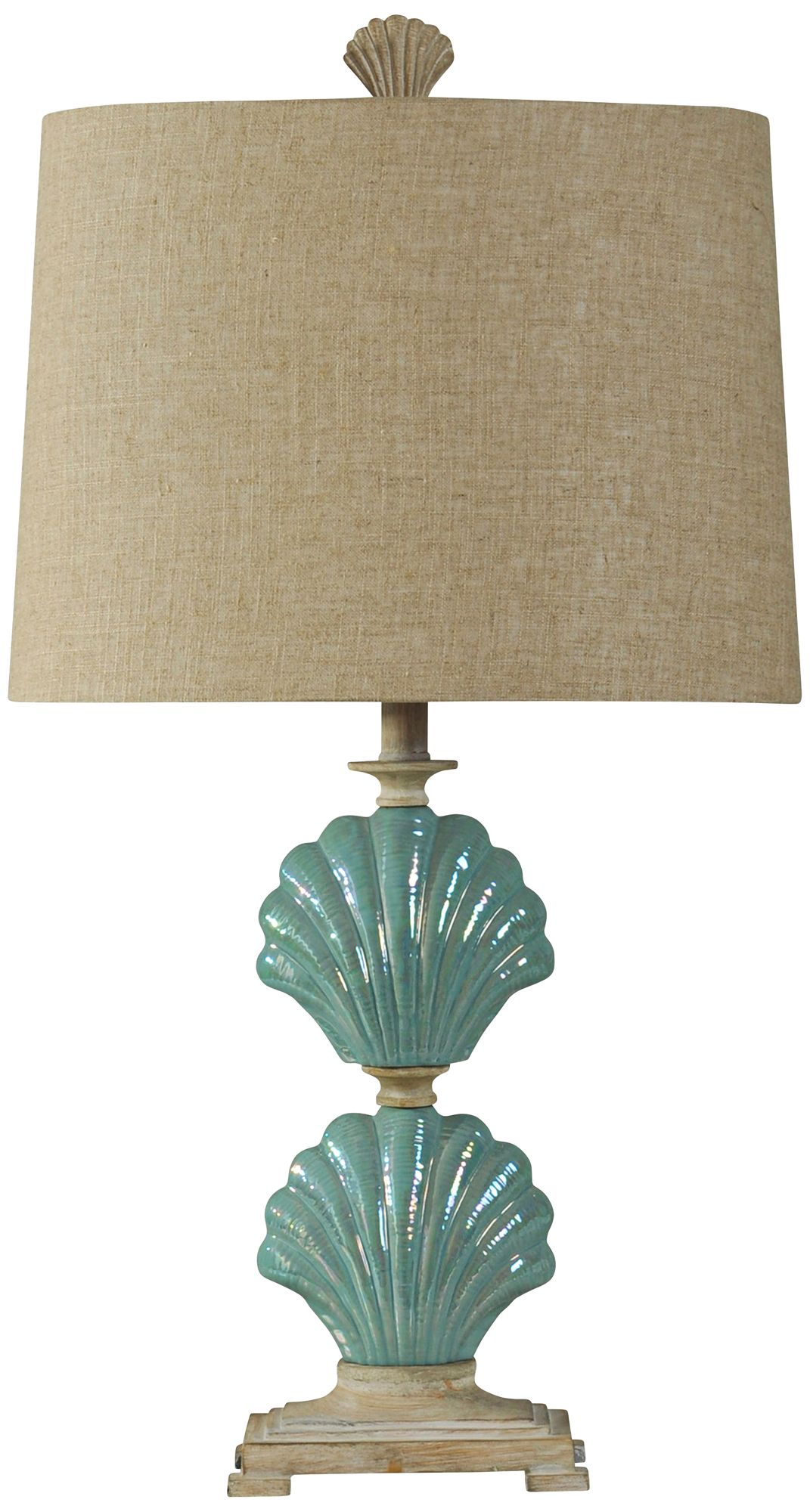 Delphina Gili Beach Blue-Green Seashell Table Lamp