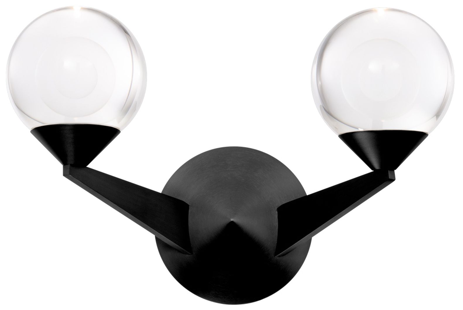 Double Bubble 8.63"H x 6.5"W 2-Light Wall Sconce in Black