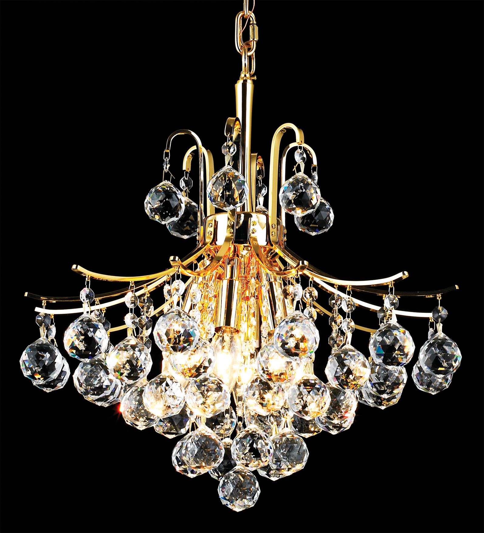 Toureg 16" Wide Gold 6-Light Crystal Chandelier