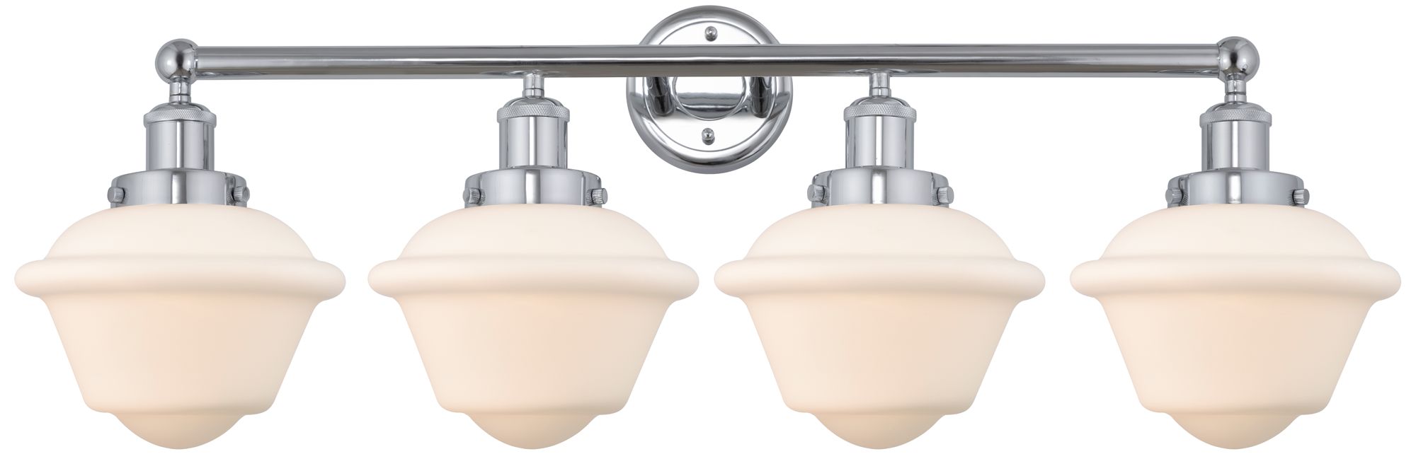 Edison Oxford 34" 4-Light Polished Chrome Bath Light w/ Matte White Sh