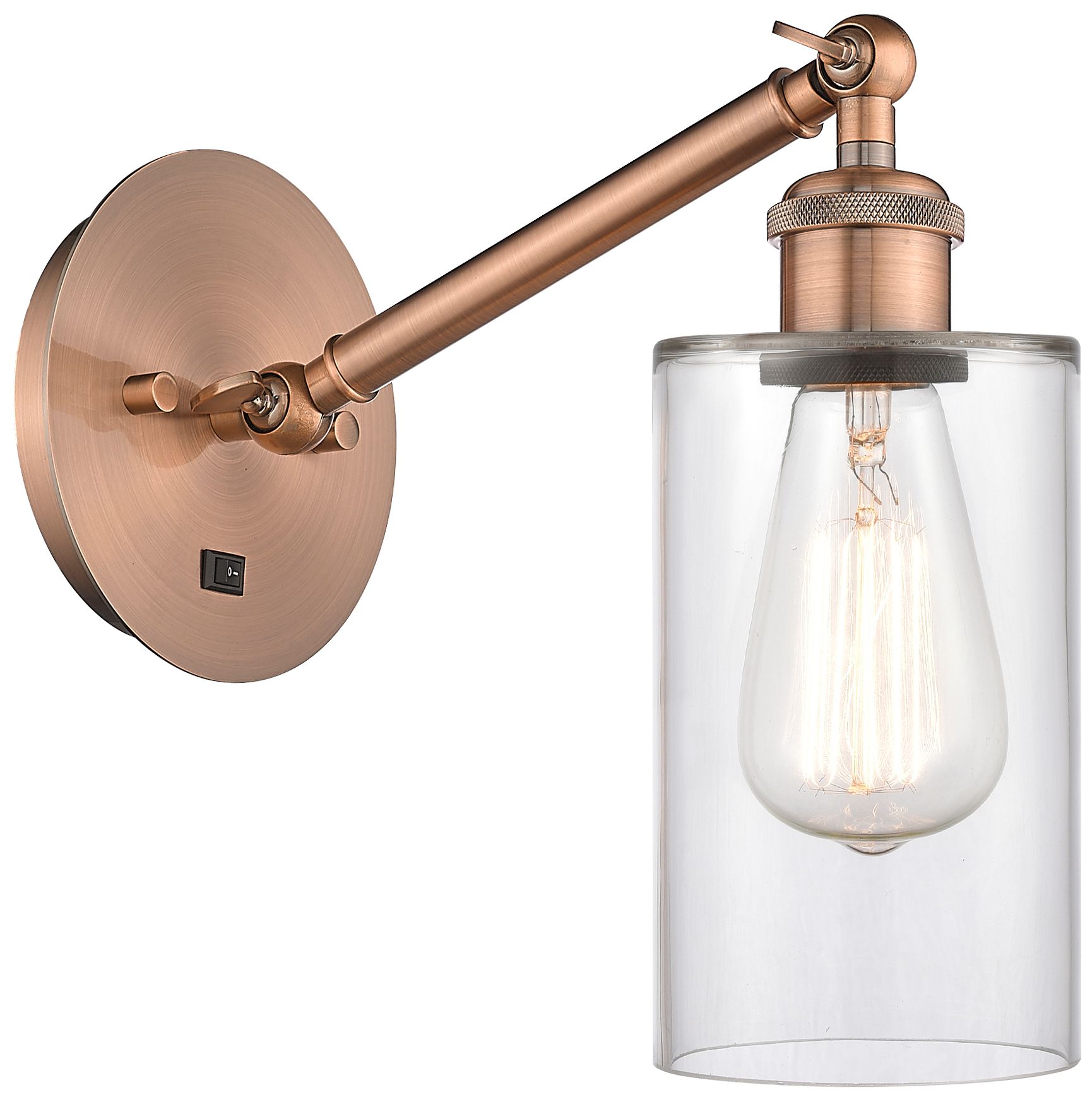 Ballston Clymer 5" Incandescent Sconce - Copper Finish - Clear Shade