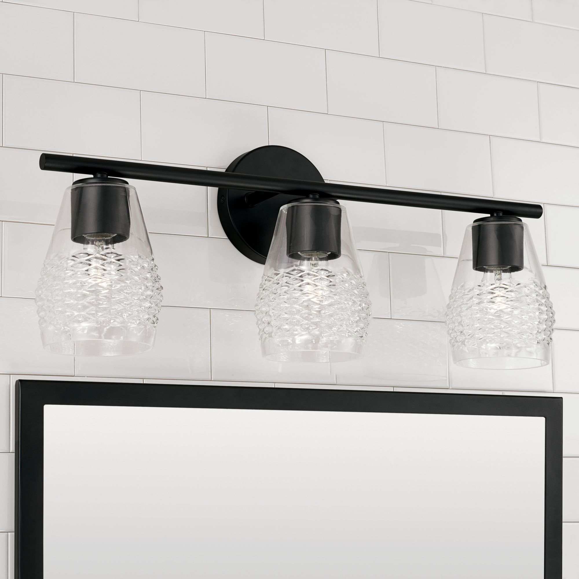 Capital Dena 23 1/4" Wide Matte Black 3-Light Bath Light