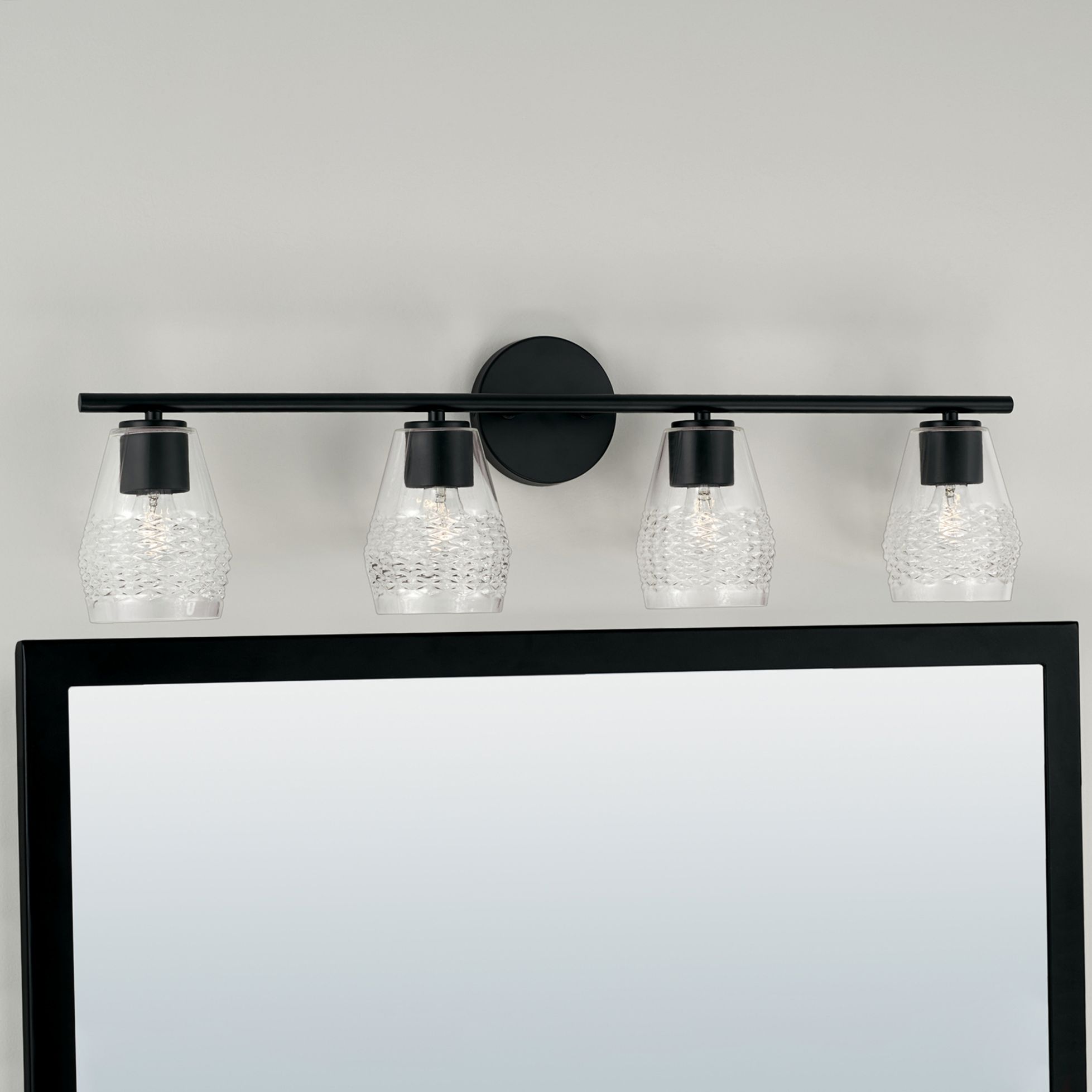 Capital Dena 32 1/2" Wide Matte Black 4-Light Bath Light