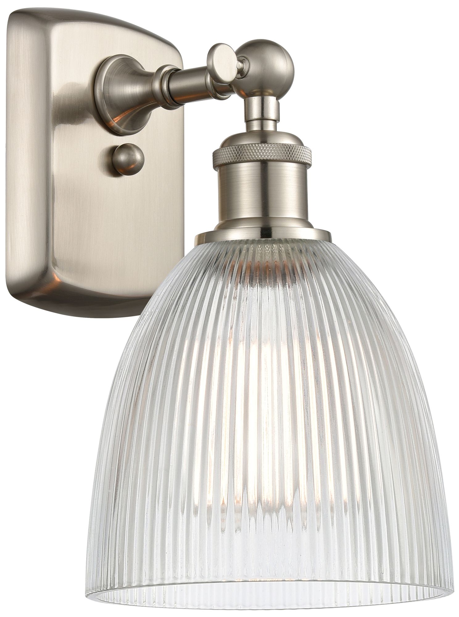 Castile 6" LED Sconce - Nickel Finish - Clear Shade