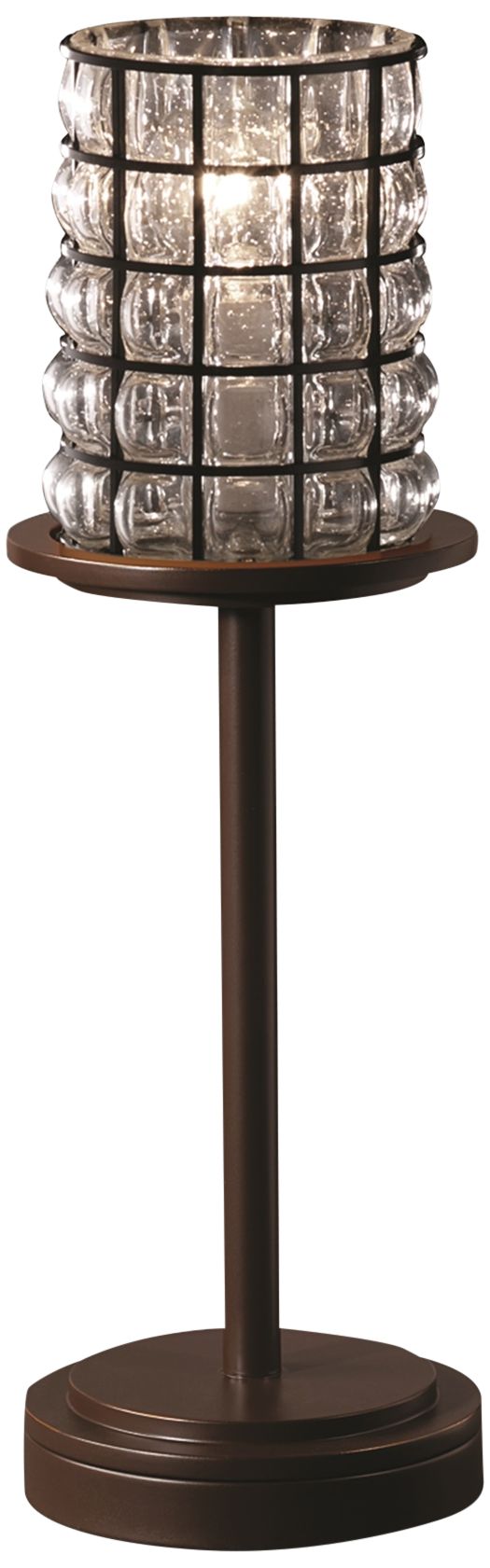 Justice Design Wire Glass 16"H Dark Bronze Accent Table Lamp