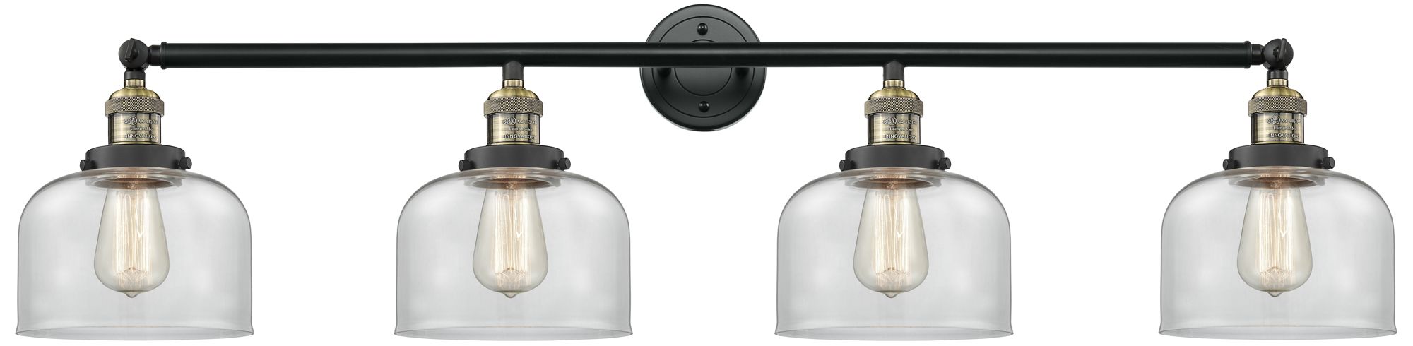 Bell 4 Light 44" LED Bath Light - Black Antique Brass - Clear Shade