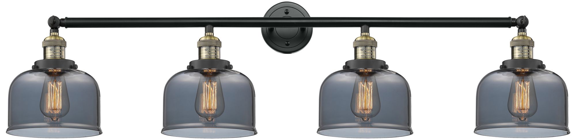 Bell 4 Light 44" LED Bath Light - Black Antique Brass - Plated Smoke S