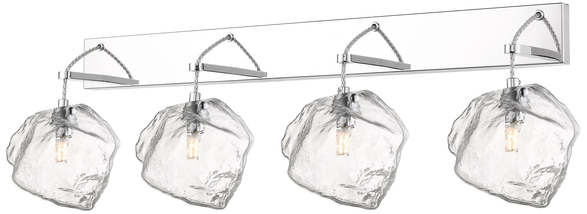 Boulder - 4-Light Wall/Vanity Fixture - Matte Chrome Finish - Clear Glass