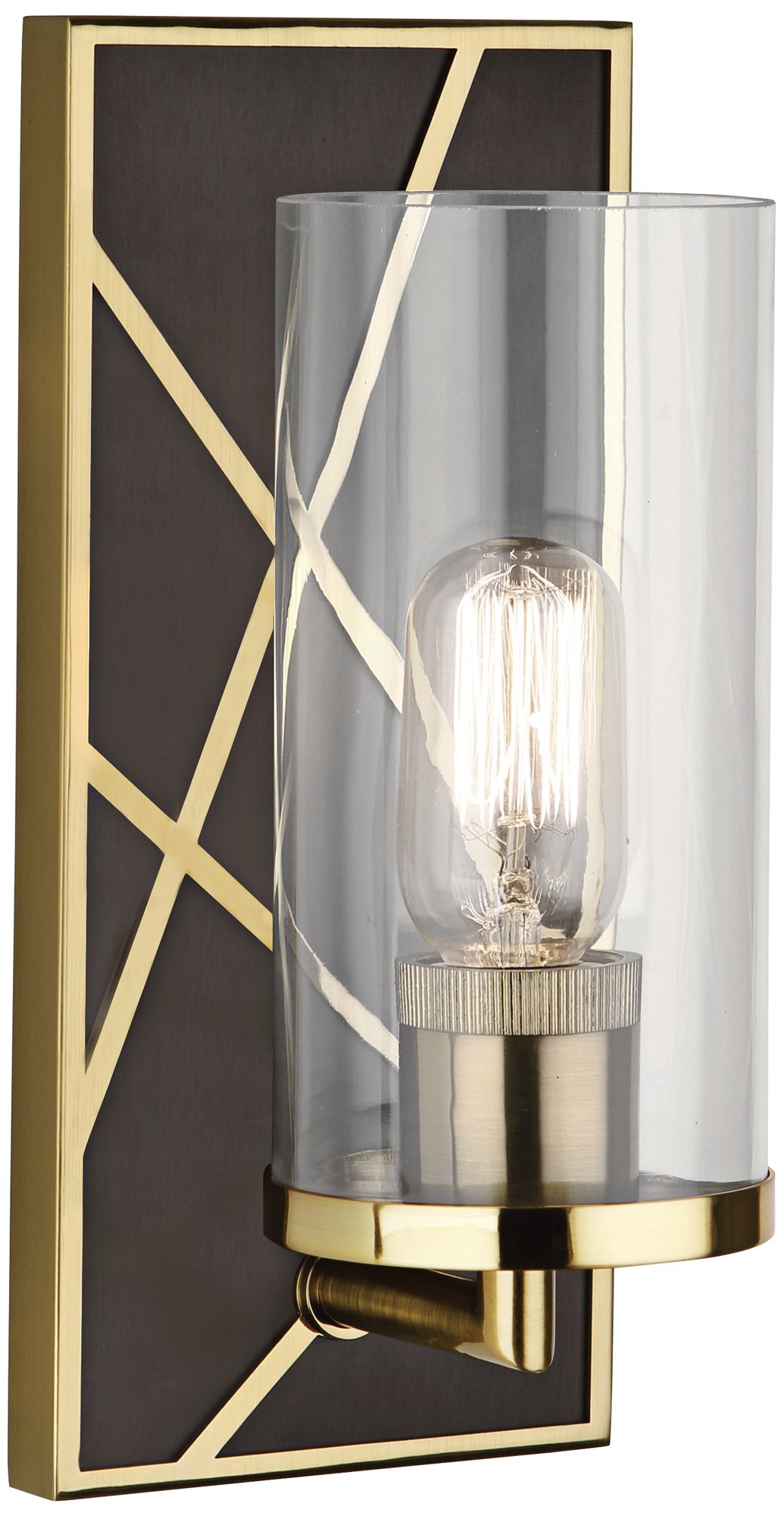 Michael Berman Bond 12"H Bronze and White Glass Wall Sconce