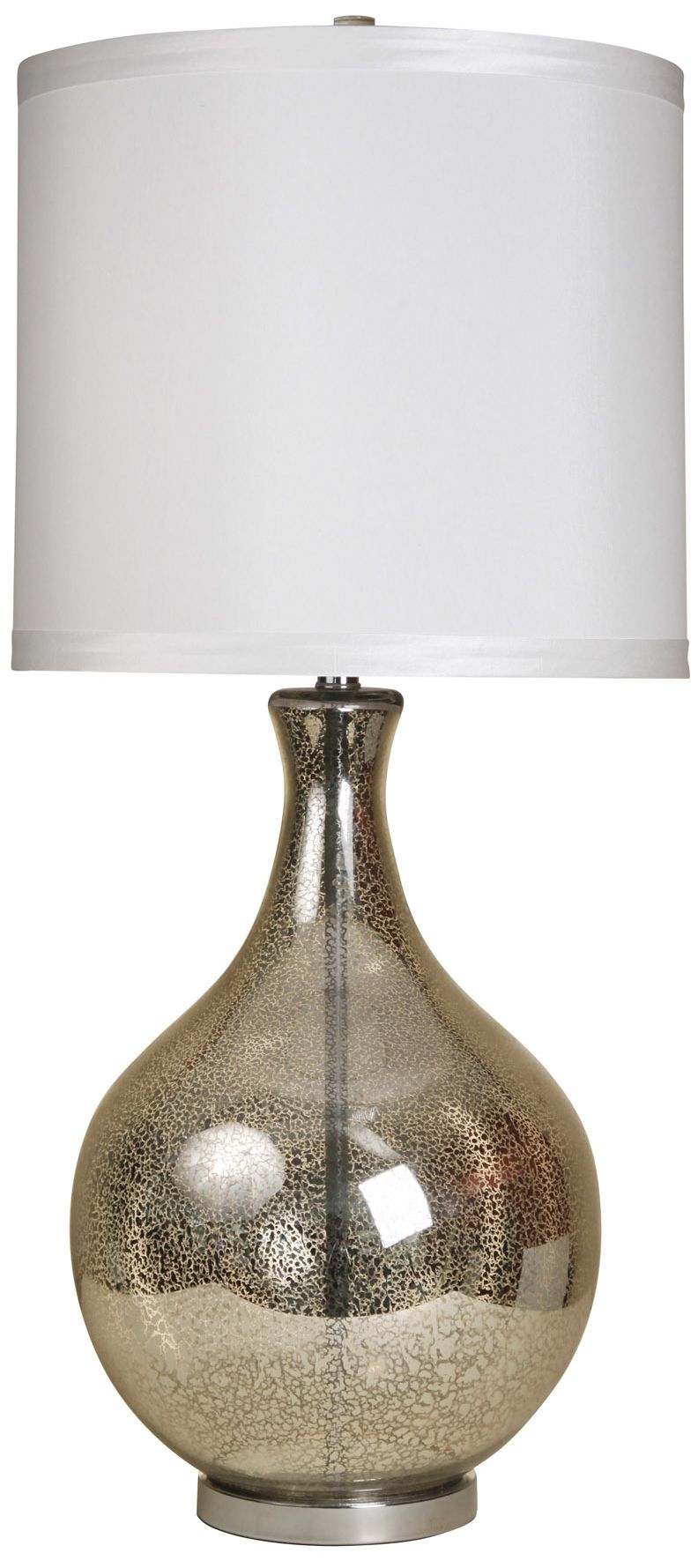 Northbay Table Lamp - Mercury Glass Finish - White Hardback Fabric Shade