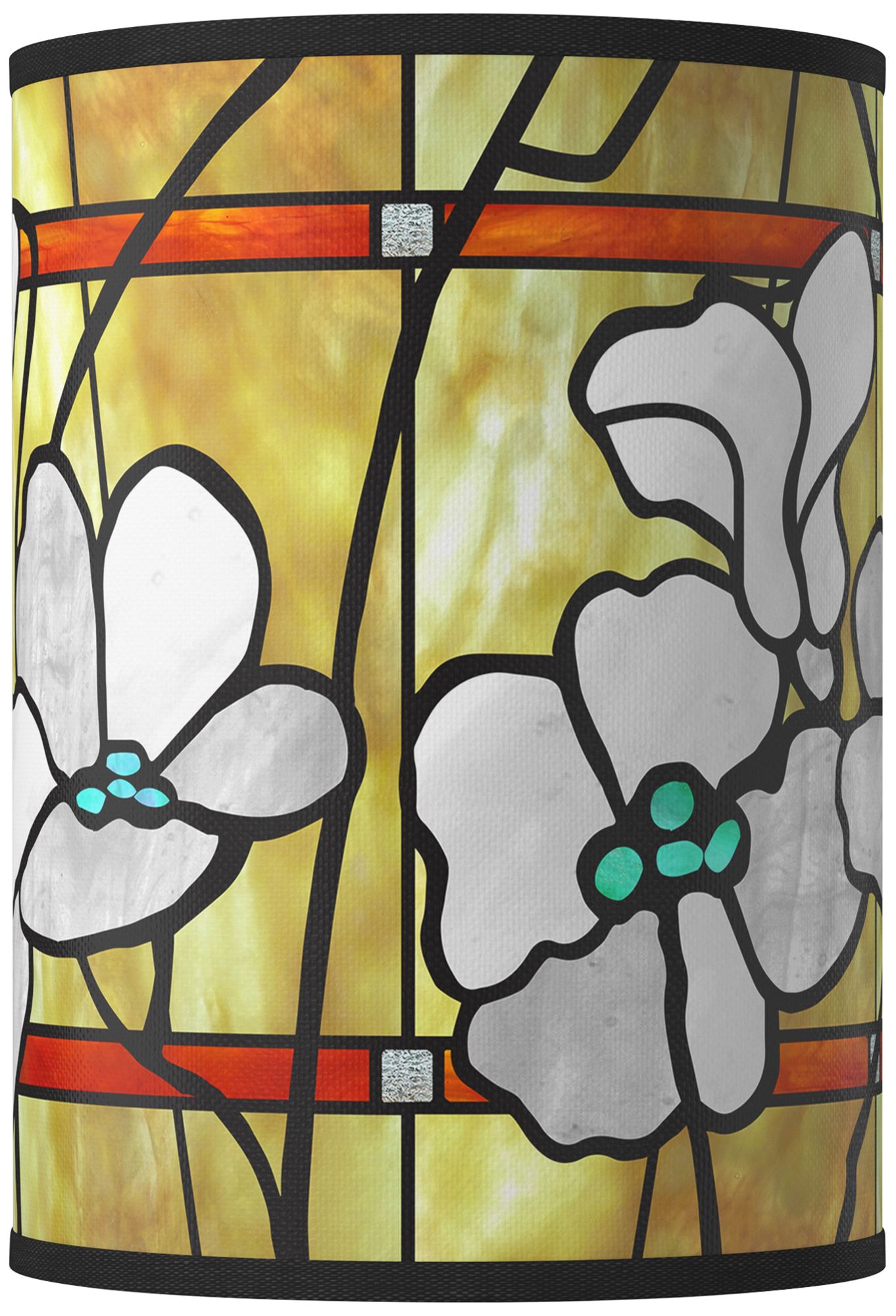 Magnolia Mosaic Giclee Round Cylinder Lamp Shade 8x8x11 (Spider)