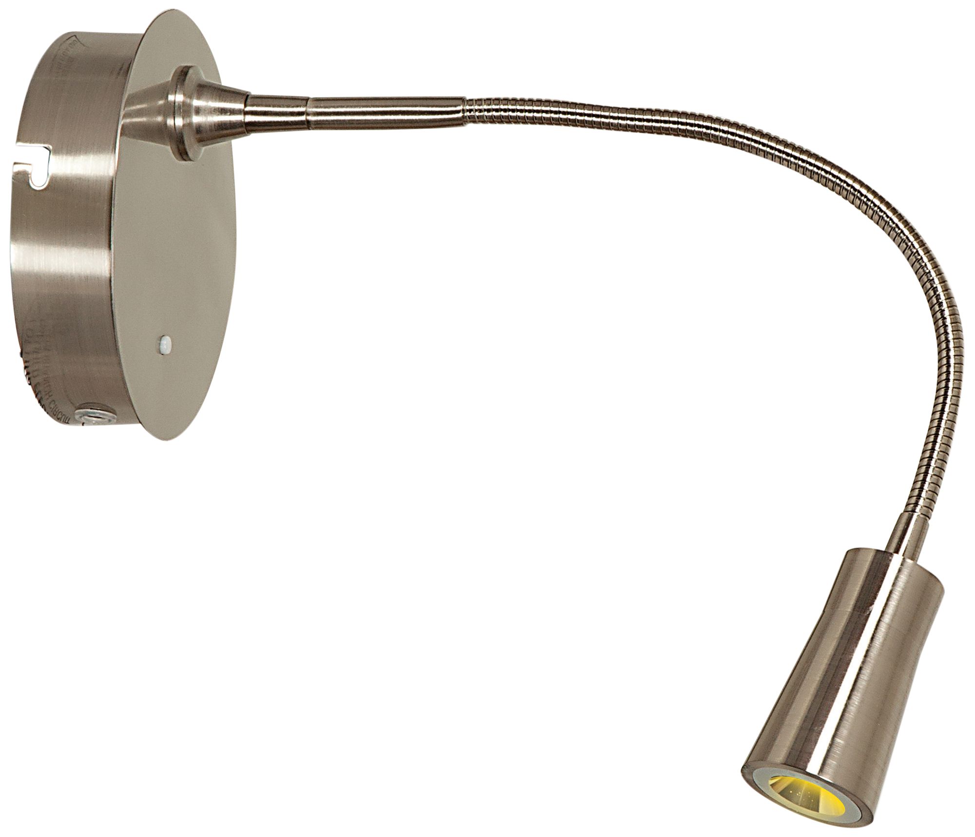 Epiphanie Brushed Steel Modern Gooseneck Arm LED Wall Lamp