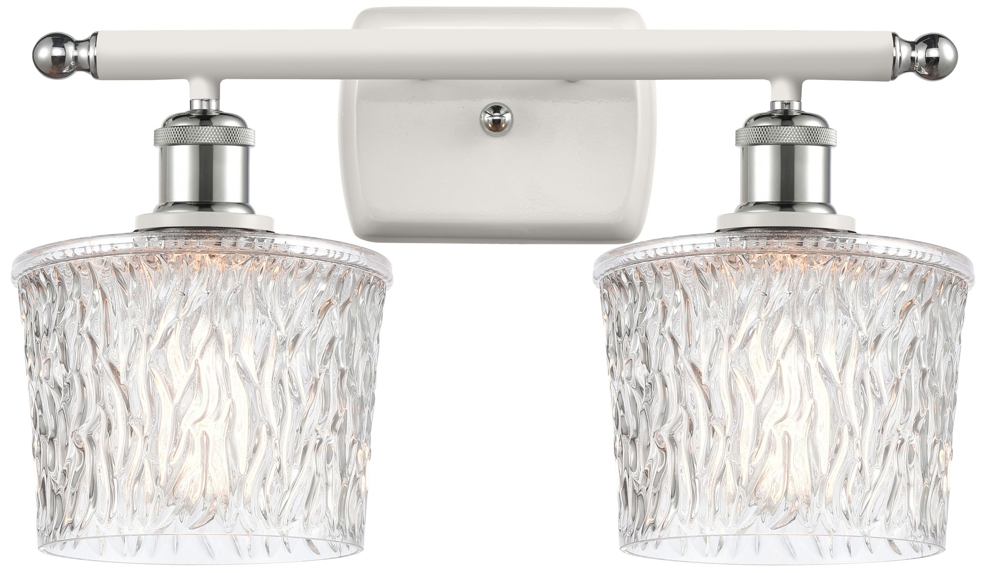 Niagra 16"W 2 Light White and Polished Chrome Bath Light w/ Clear Shad