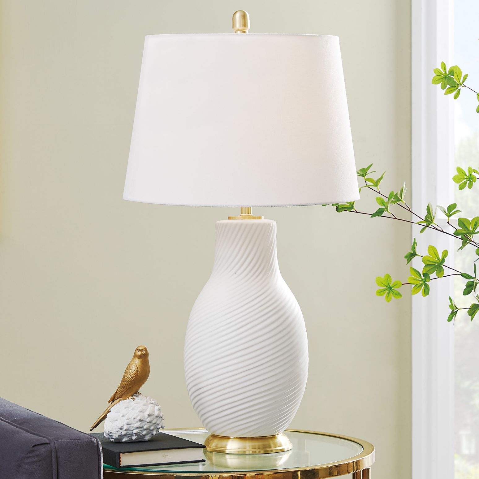 Lite Source Lucera White Ceramic Table Lamp